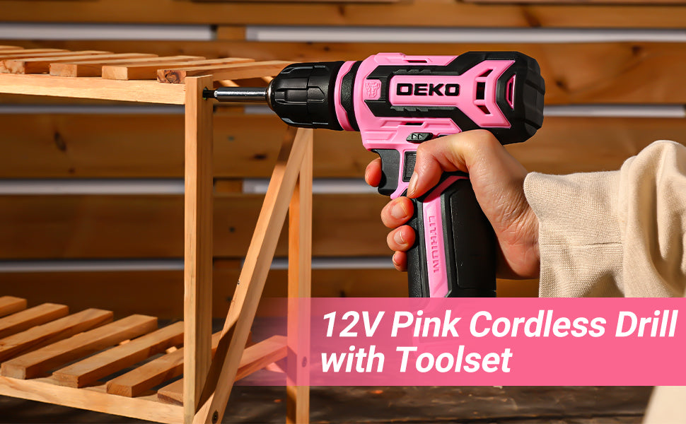 DEKO Home Mechanic Toolbox with 12V Cordless Drill Set