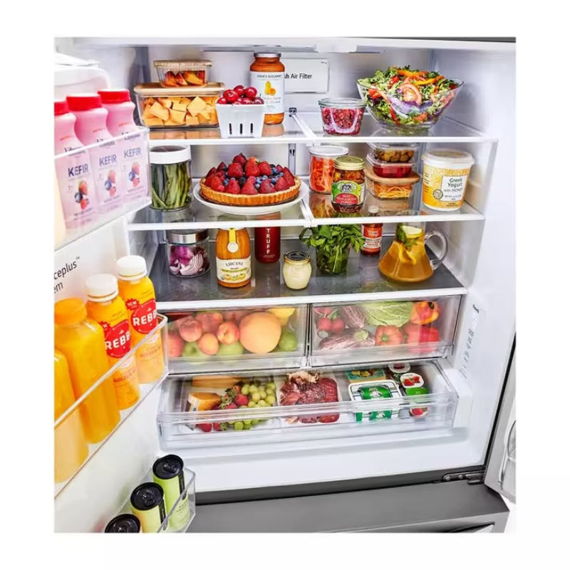 LG LRFXC2606S 26 cu. ft. Counter-Depth MAX French Door Smart Refrigerator with Dual Ice Makers - Stainless Steel