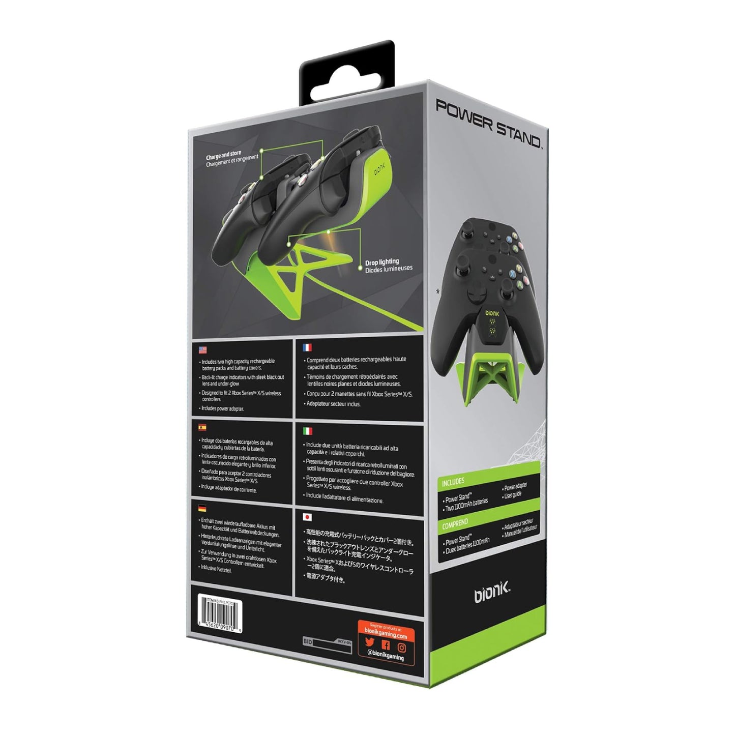 Bionik Power Stand for Xbox X/S Controllers - Black - Curacao