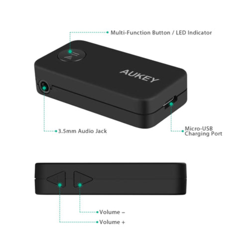 Aukey BR-C2 Portable Bluetooth Receiver - Curacao