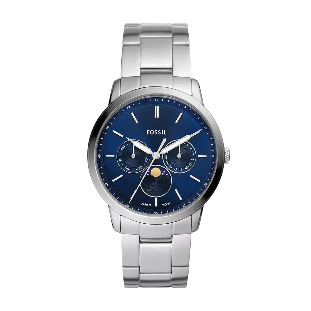 Fossil Neutra Men's 42mm Silver-Tone Bracelet Watch - Blue Dial