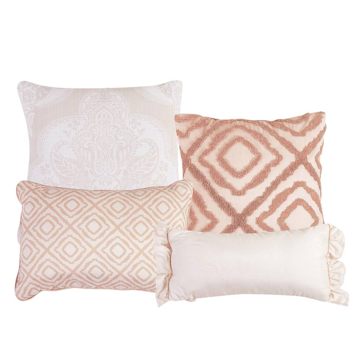 ESCA Chiara King Size Comforter Set (7- Pieces) - Pink