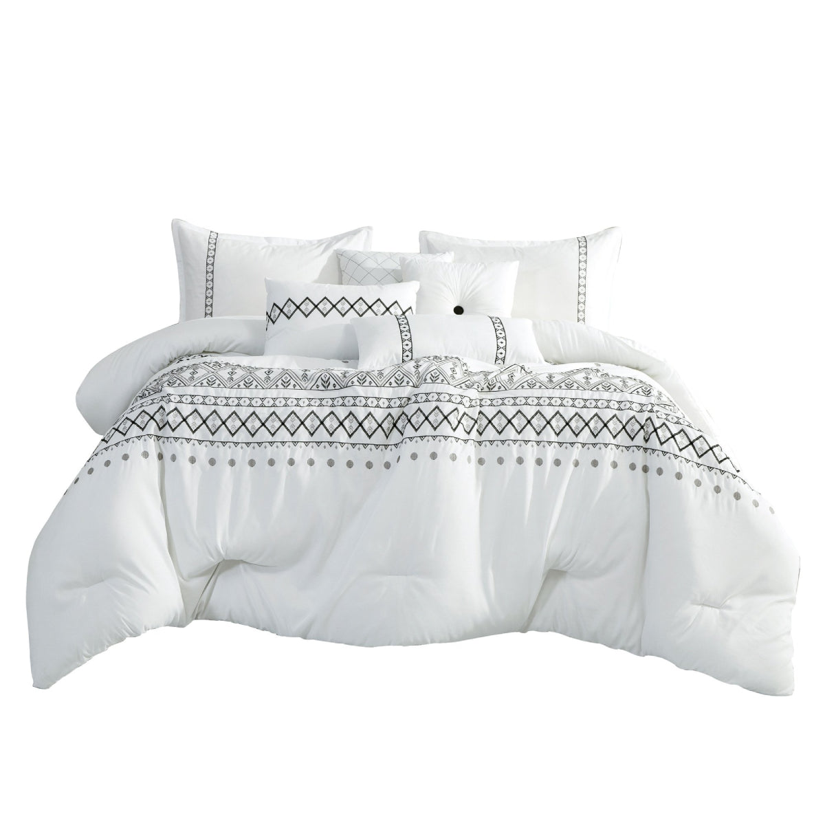 ESCA Laadan Queen Size Comforter Set (7- Pieces) - Black/White