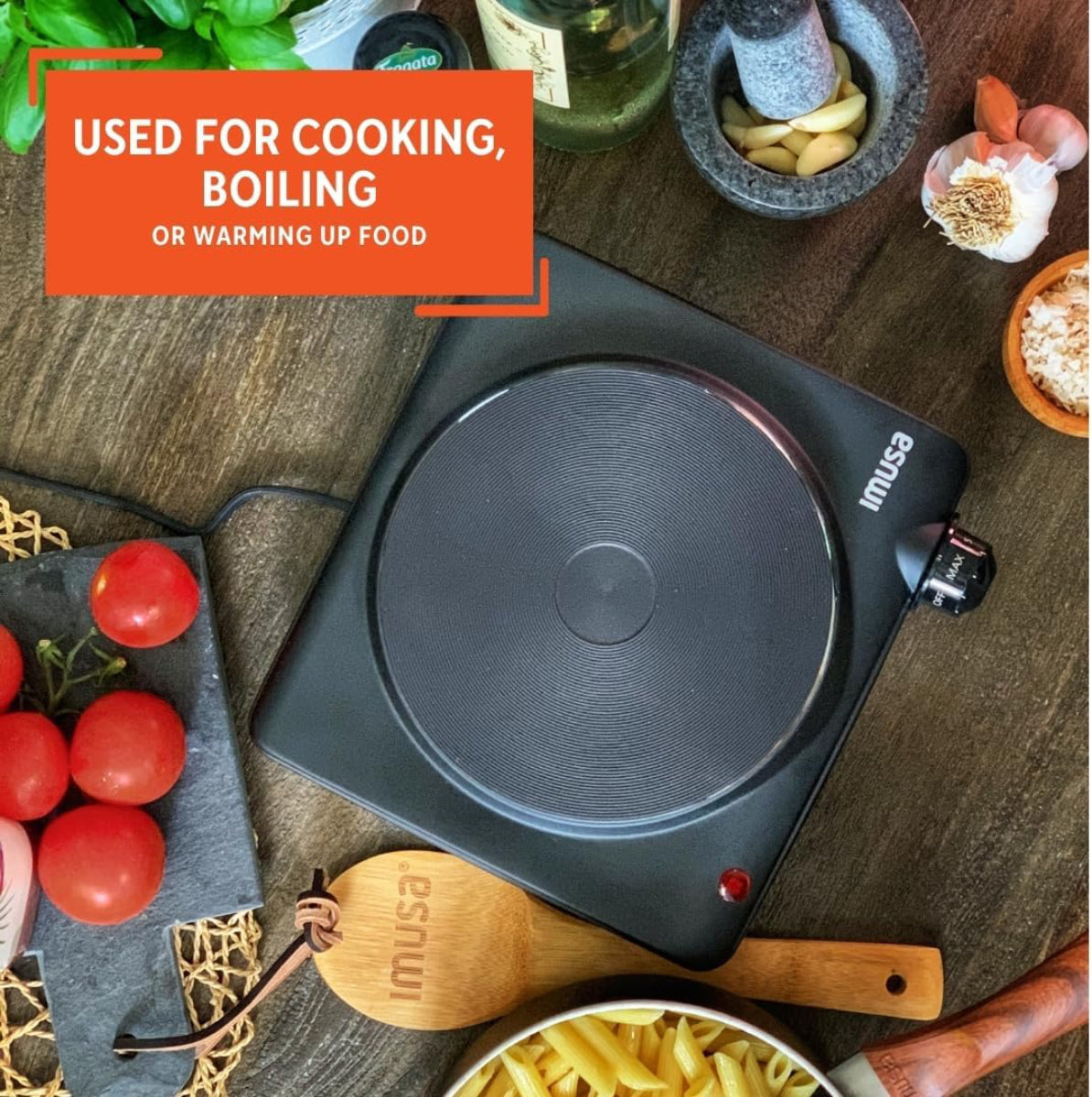 Imusa GAU/80315US Single Electric Hot Plate - Black