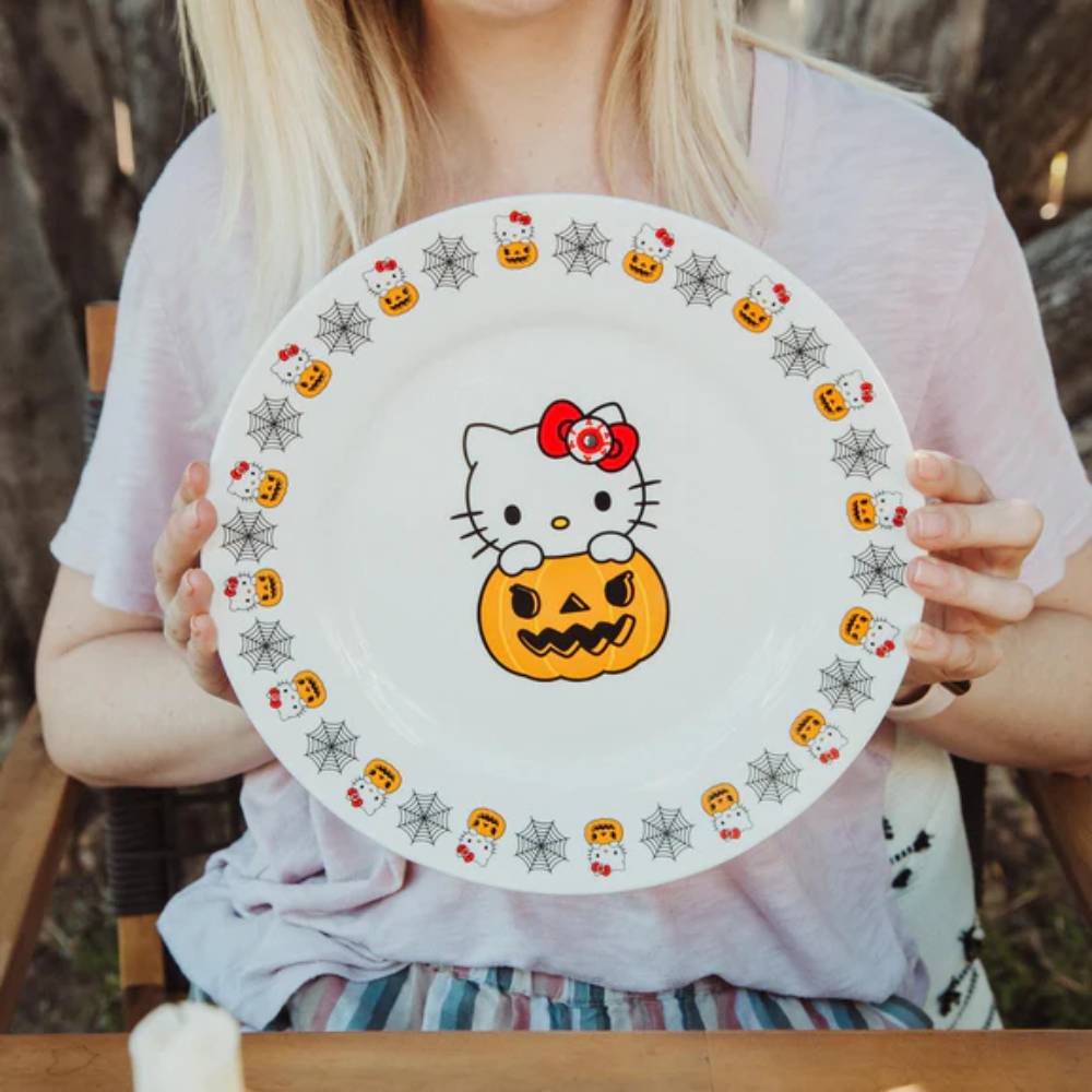 Sanrio Hello Kitty Pumpkin Boo 11" Ceramic Dinner Plate - White