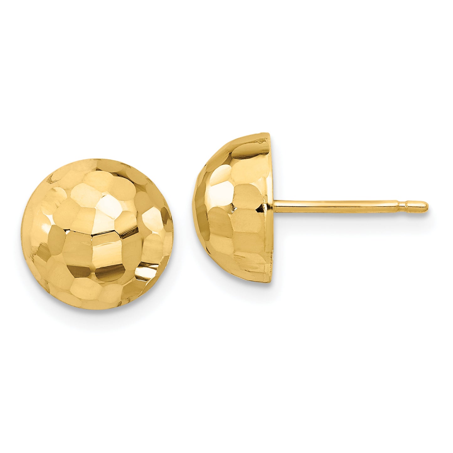 14K Leslie's Women's Diamond-Cut Button Post Earrings in 14K Gold