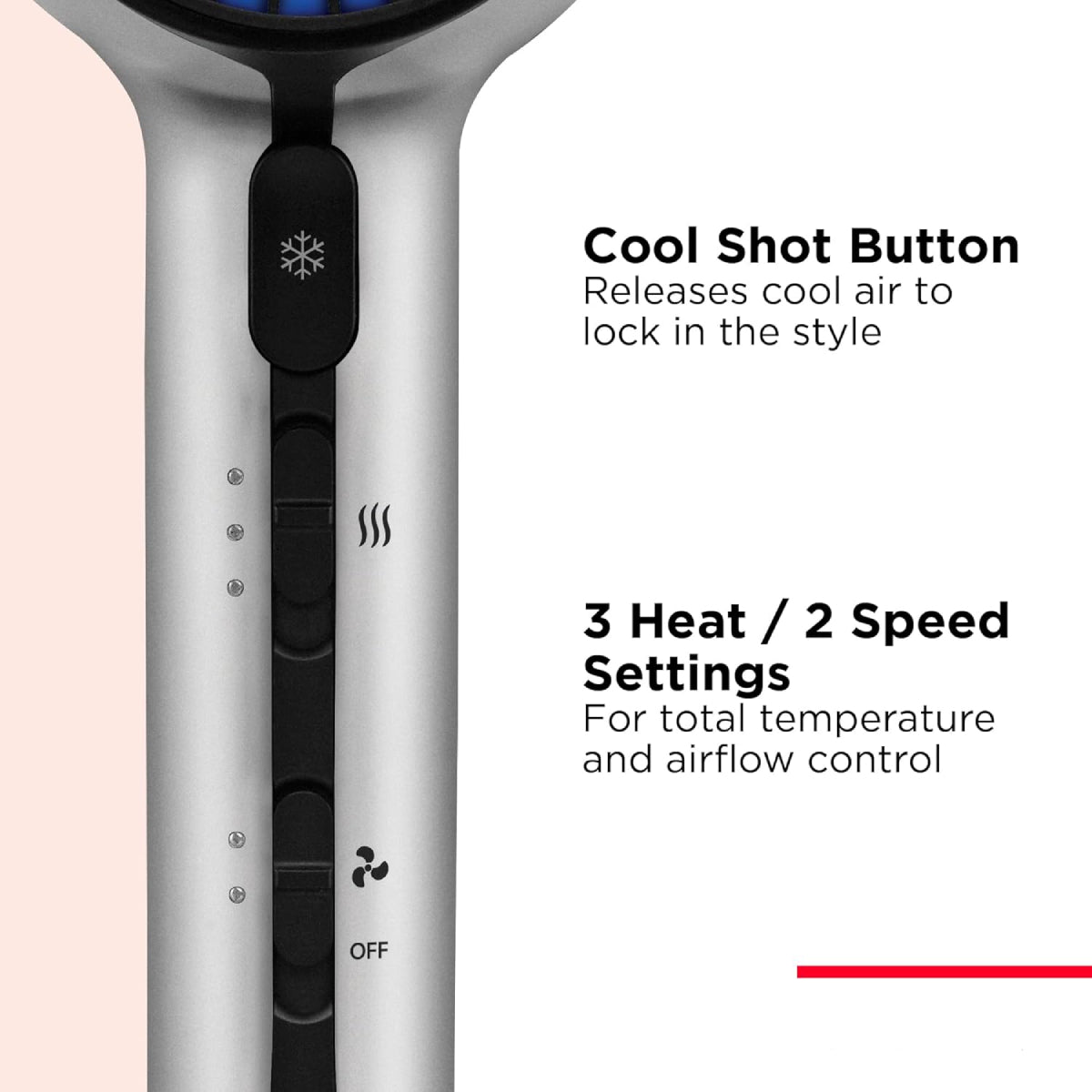 Revlon RVDR5336N1 Dry Max Hair Dryer with Diffuser - Silver/Black