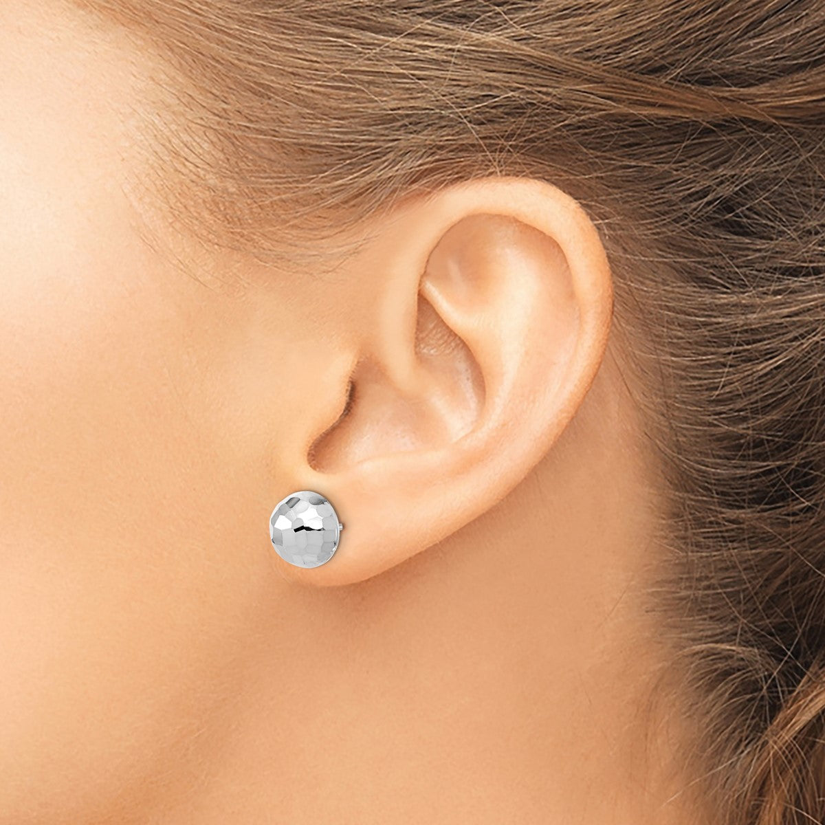 14K Leslie's Women's Diamond-Cut Button Post Earrings in 14K Gold