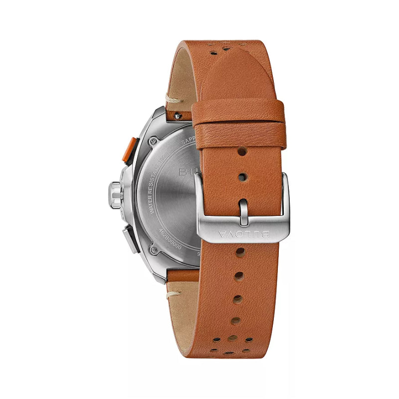 Bulova Racer Chronograph Men's 42mm Brown Strap Watch - Black Dial