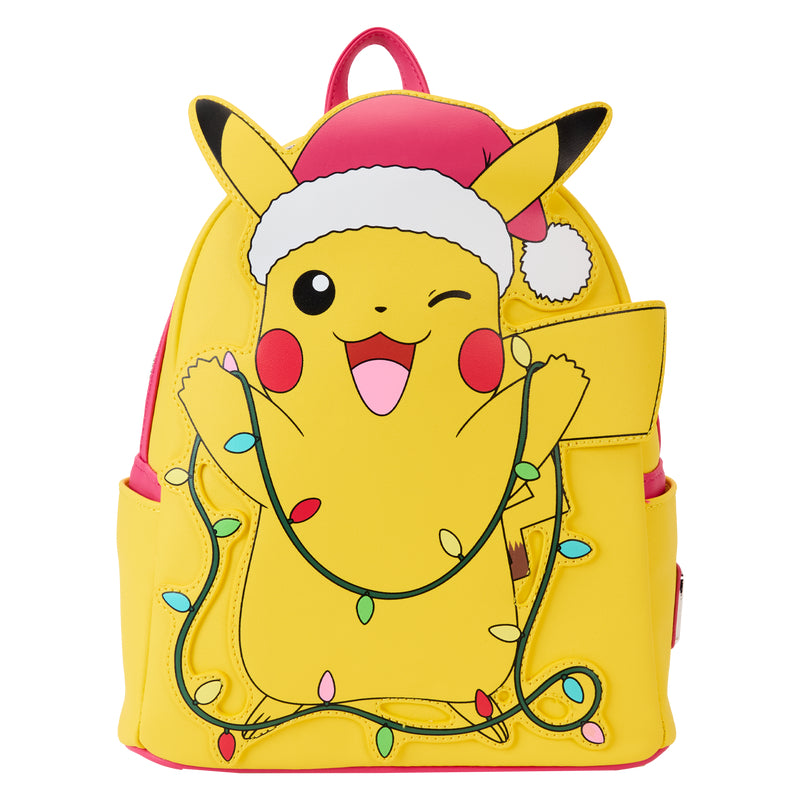 Loungefly PokΓΒ©mon Santa Pikachu Light Up Mini Backpack - Yellow/Pink