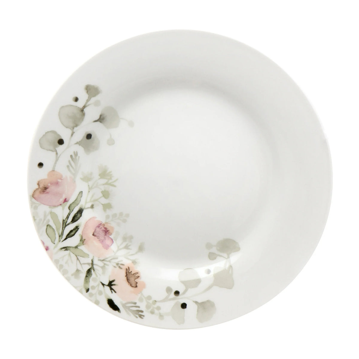 Gibson Home 127030 Lily Garden Dinnerware Set (12 Piece) Set - White/Pink