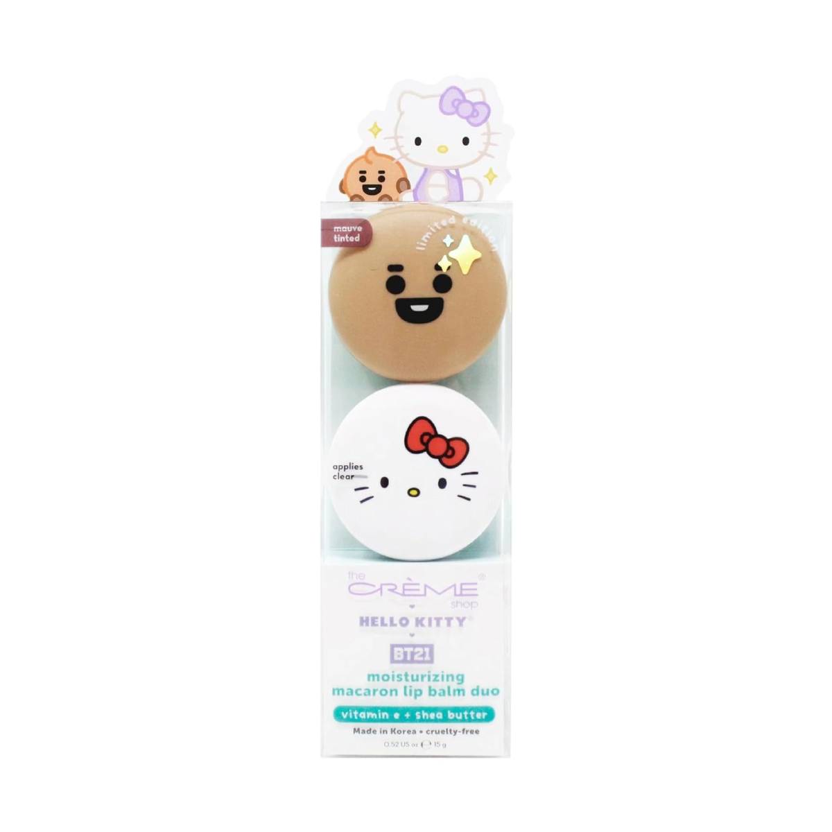 The Creme Shop Hello Kitty and BT21 Shooky Moisturizing Macaron Lip Balm (Set of 2)