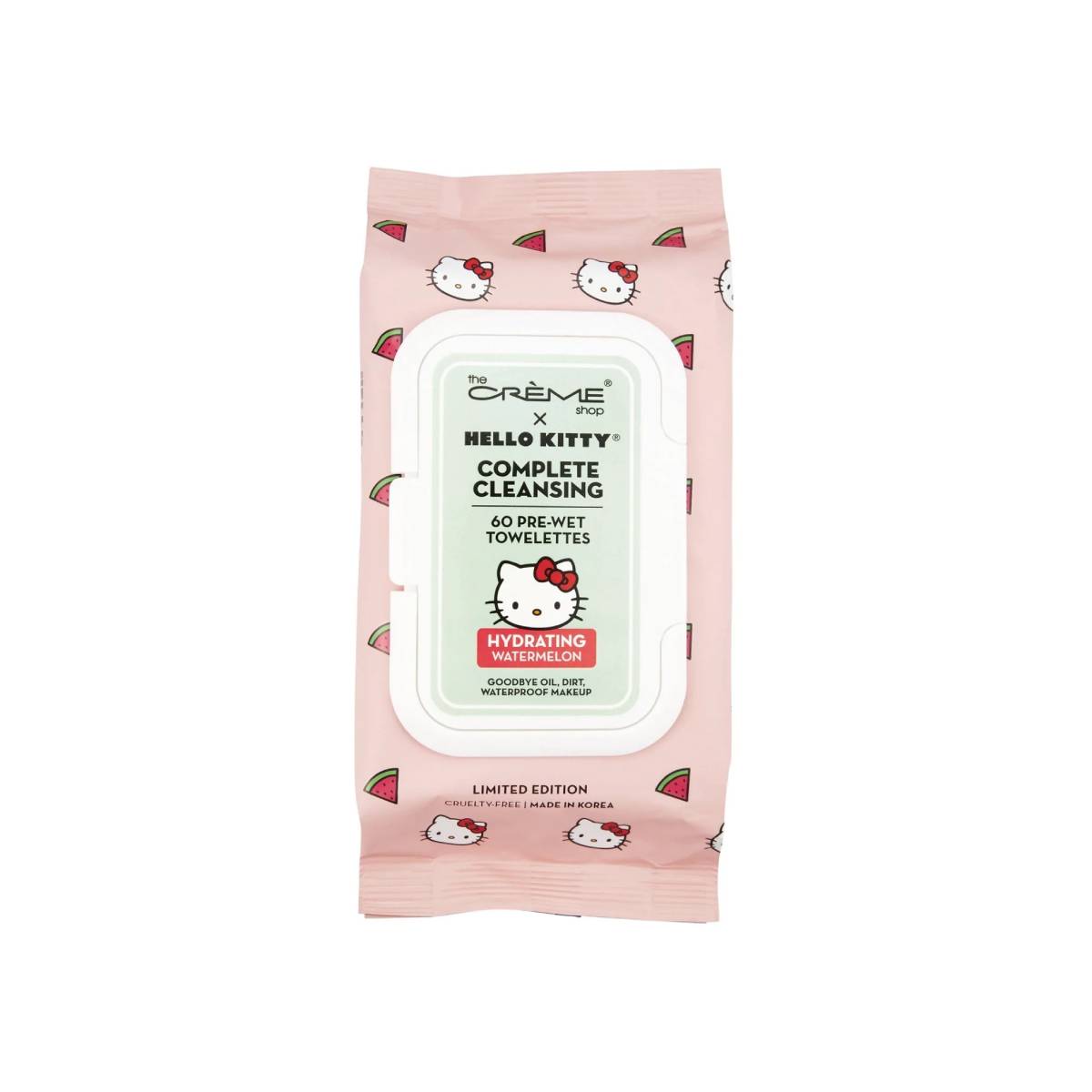 The CrΓΒ¨me Shop Hello Kitty 3-in-1 Complete Cleansing Towelettes (Count 60) - Watermelon