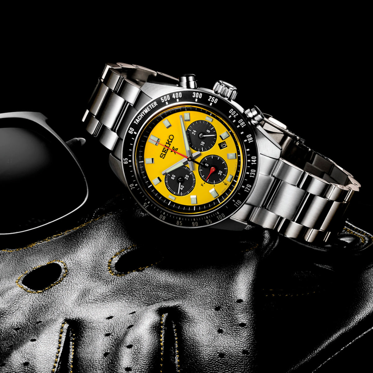 Seiko Prospex Men™ 41.4mm Silver-Tone Bracelet Watch - Yellow Dial