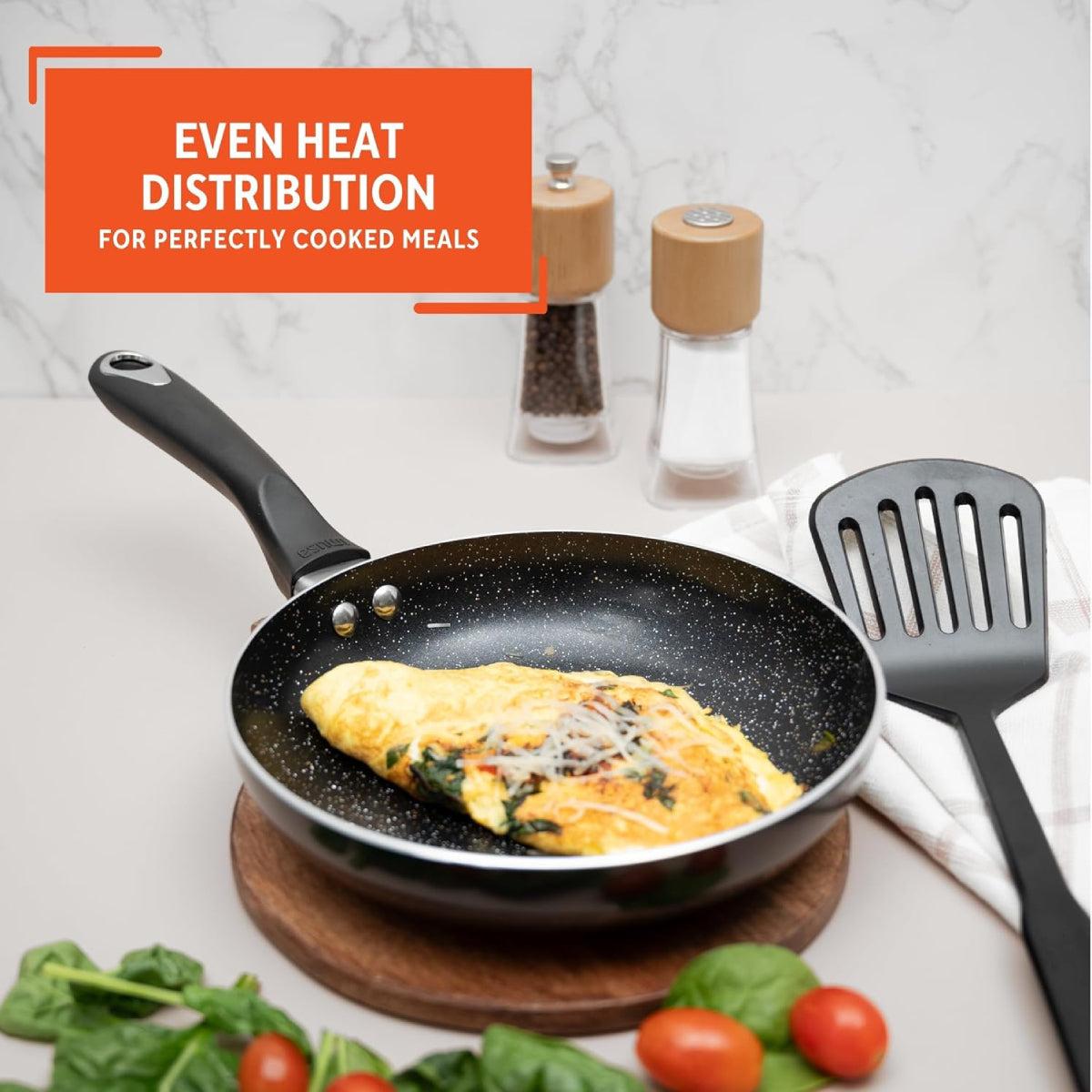 Imusa GAU/24030 Bistro 8" Nonstick Fry Pan with Bakelite Handle - Black