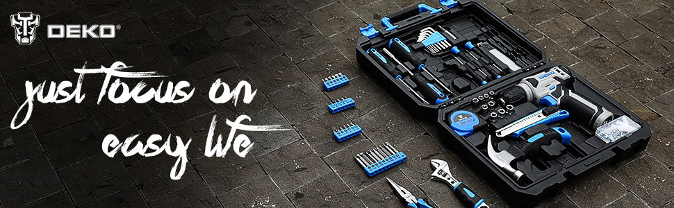 DEKO Drill Set: 8V Cordless Tool Kit for Home Use 126 Piece