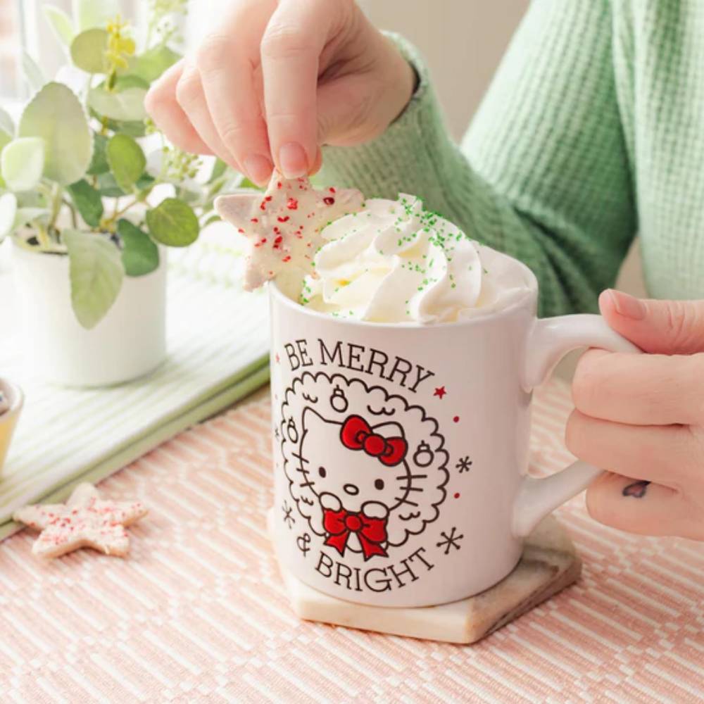 Sanrio Hello Kitty 14 oz Wax Resist Ceramic Mug - White