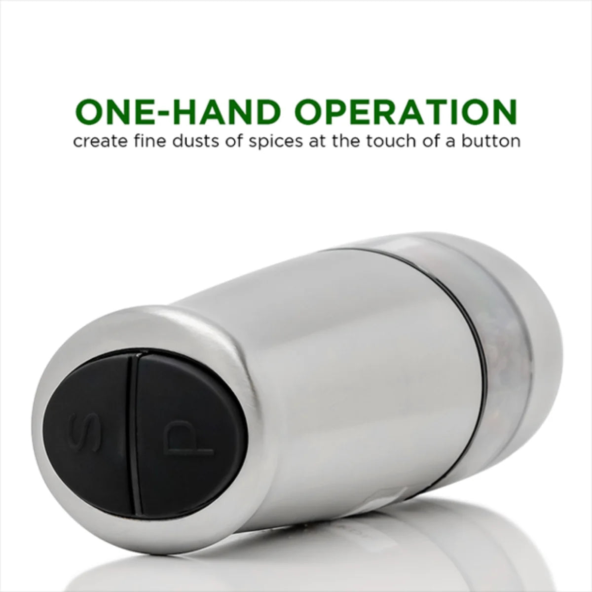 Ovente SPD121S 2-in-1 Electric Salt and Pepper Grinder - Silver