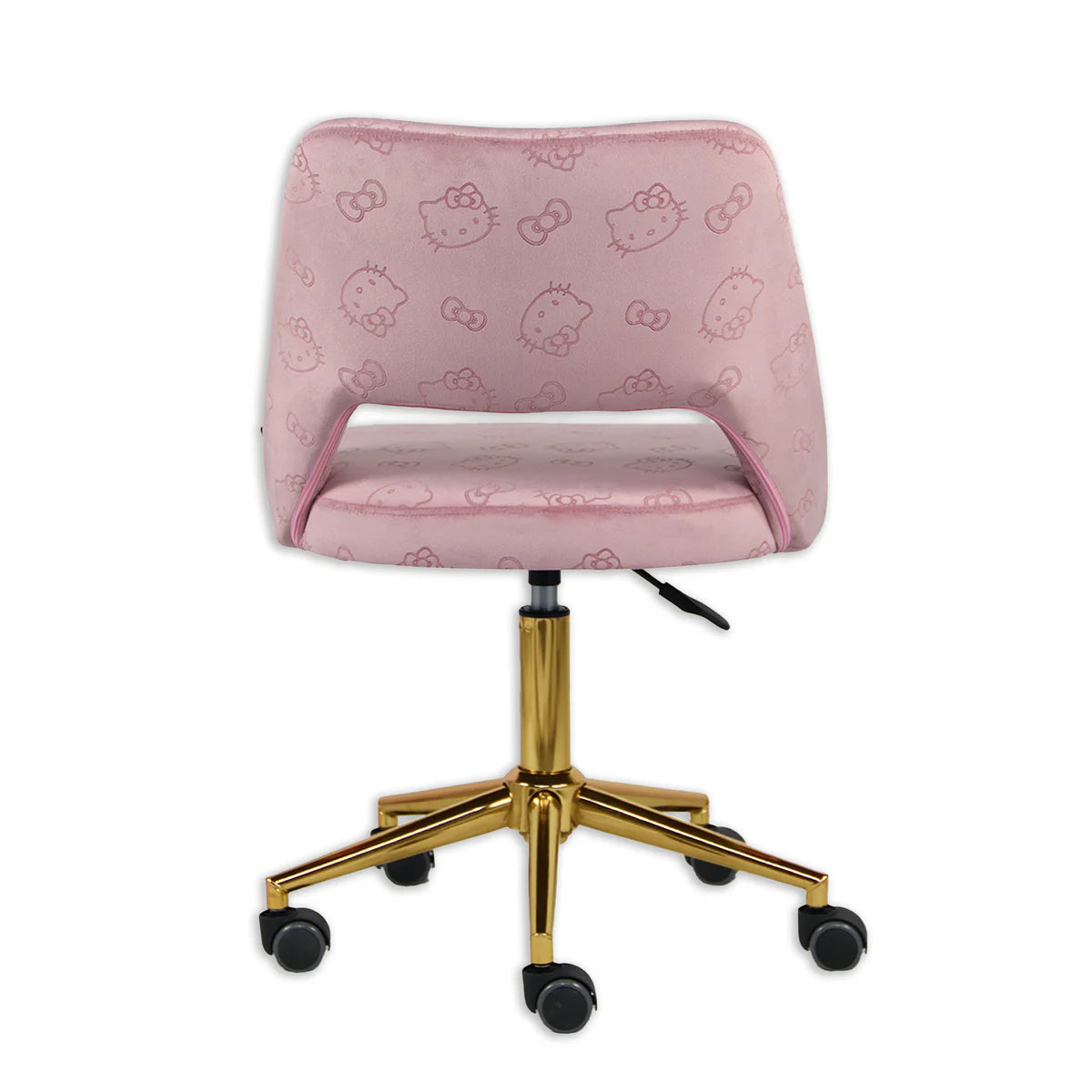 Hello Kitty Swivel Desk Chair with Backrest and Wheels by Impressions Vanity - Pink