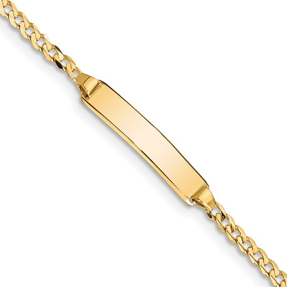 14k Yellow Gold 5.5" Curb Link Baby/Child ID Bracelet