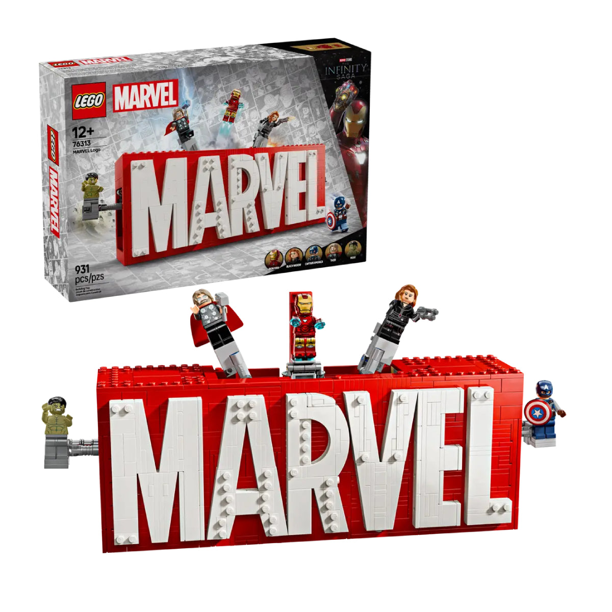 LEGO Marvel Logo & Minifigures Building Toy Set (932-Pieces)