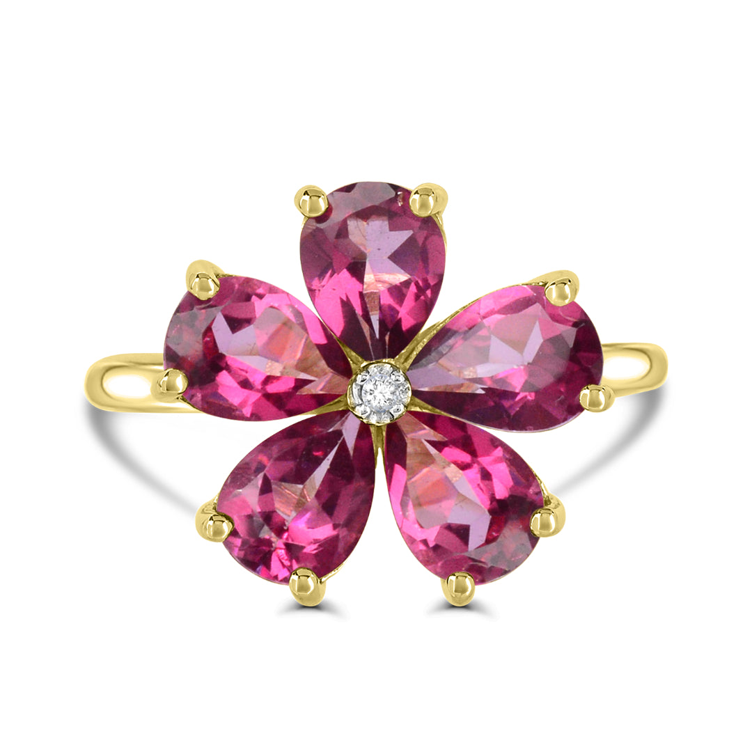 10K Flower Ruby Ring (Size 7)