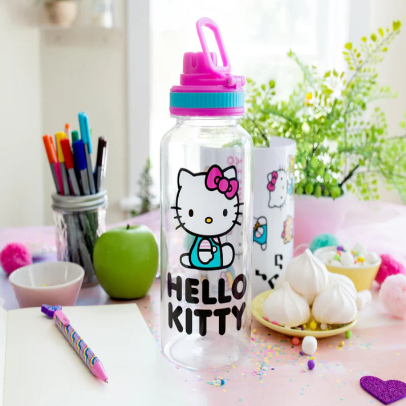 Sanrio Hello Kitty Icons 32 OZ Water Bottle and Sticker Set - Multicolor