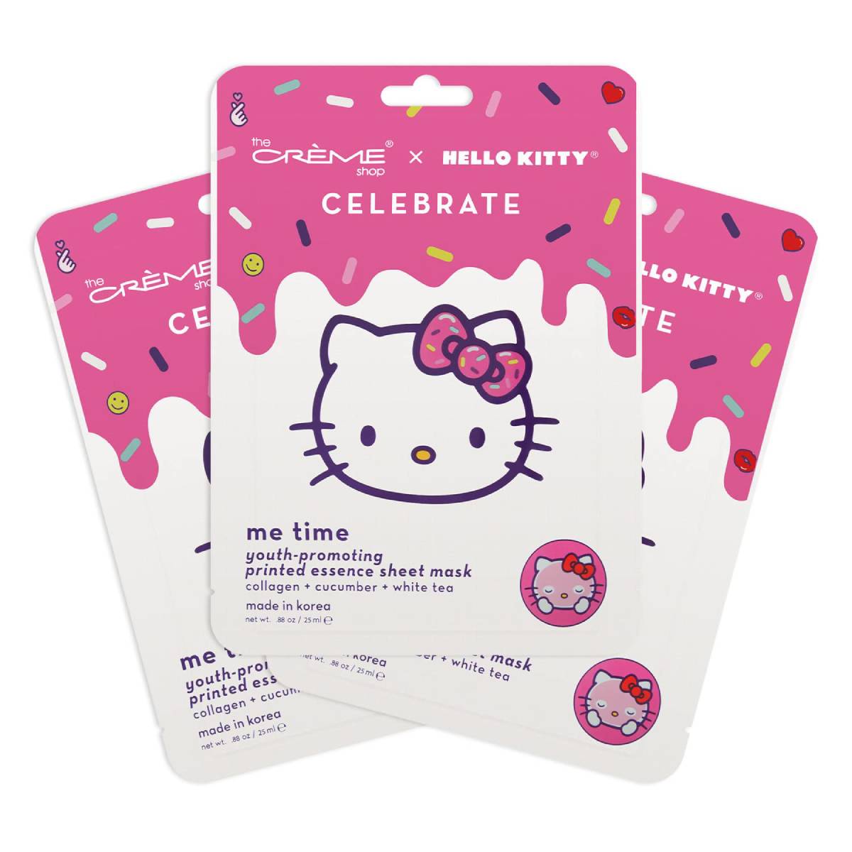 The Creme Shop X Hello Kitty Celebrate Me Time! Youth-Promoting Sheet Mask (3 Pieces)