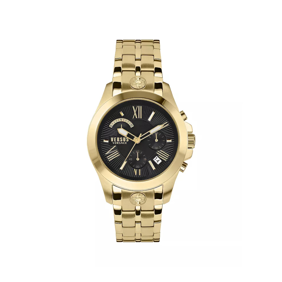 Versus Versace Chrono Lion Arch Men's 44 mm Gold-Tone Bracelet