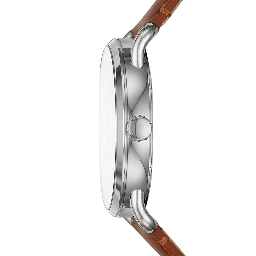 Fossil Copeland Men's 42mm Brown Strap Watch - Blue Dial