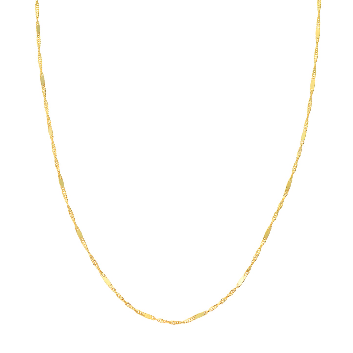 14K Yellow Gold 20" 1.45MM Flat Station Chain