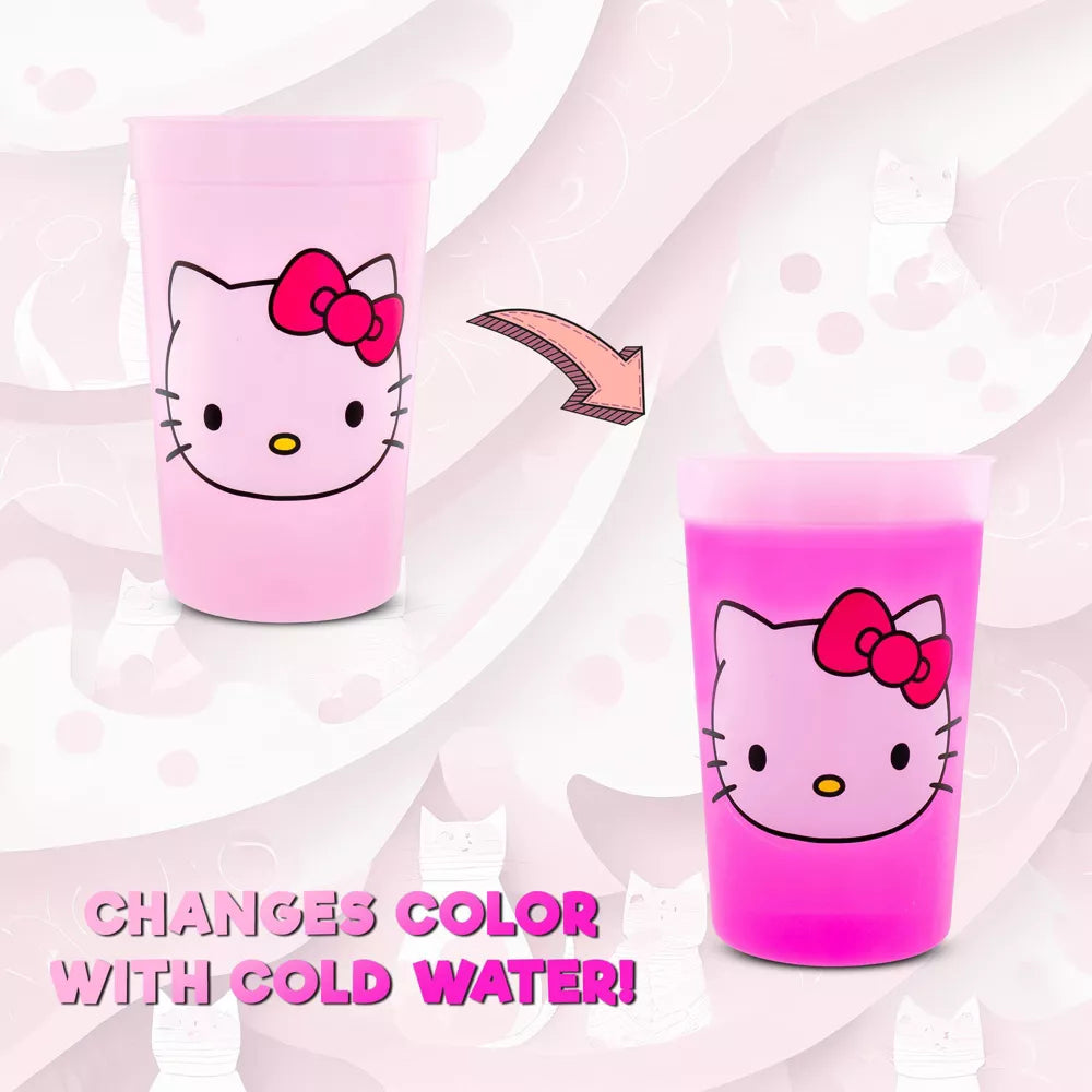 Sanrio Hello Kitty Color-Change Plastic Cup Set (4-Pieces)