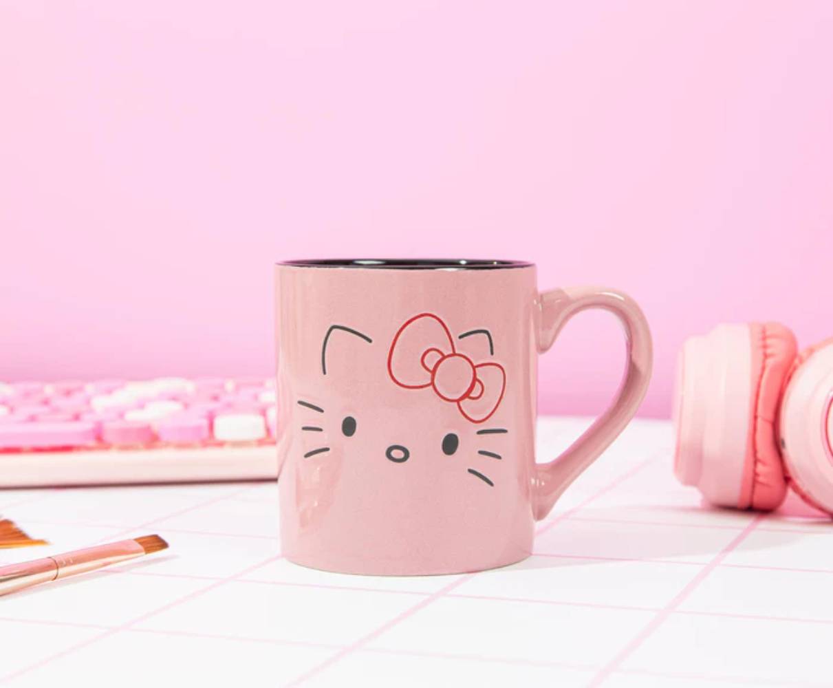 Sanrio Hello Kitty 14 oz Ceramic Wax Resist Mug - Pink