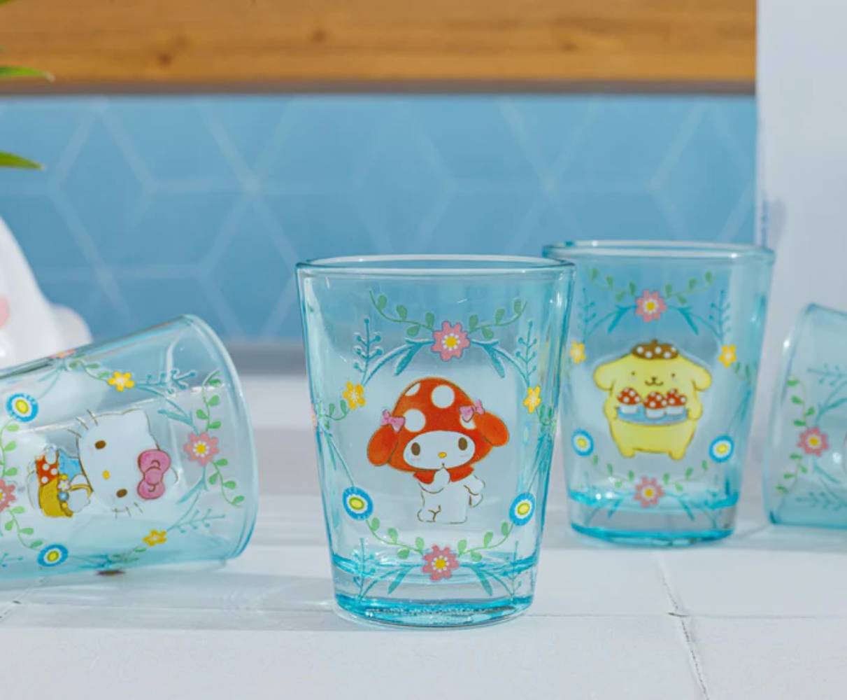 Sanrio Hello Kitty Mushroom Crew Mini Shot Glasses (Set of 4) - Multicolor