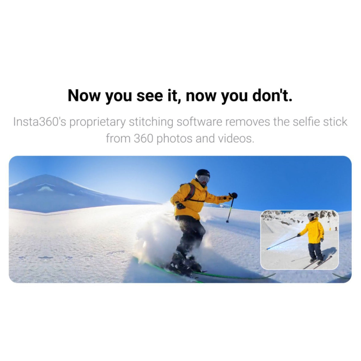 Insta360 44.9" Invisible Selfie Stick - Black