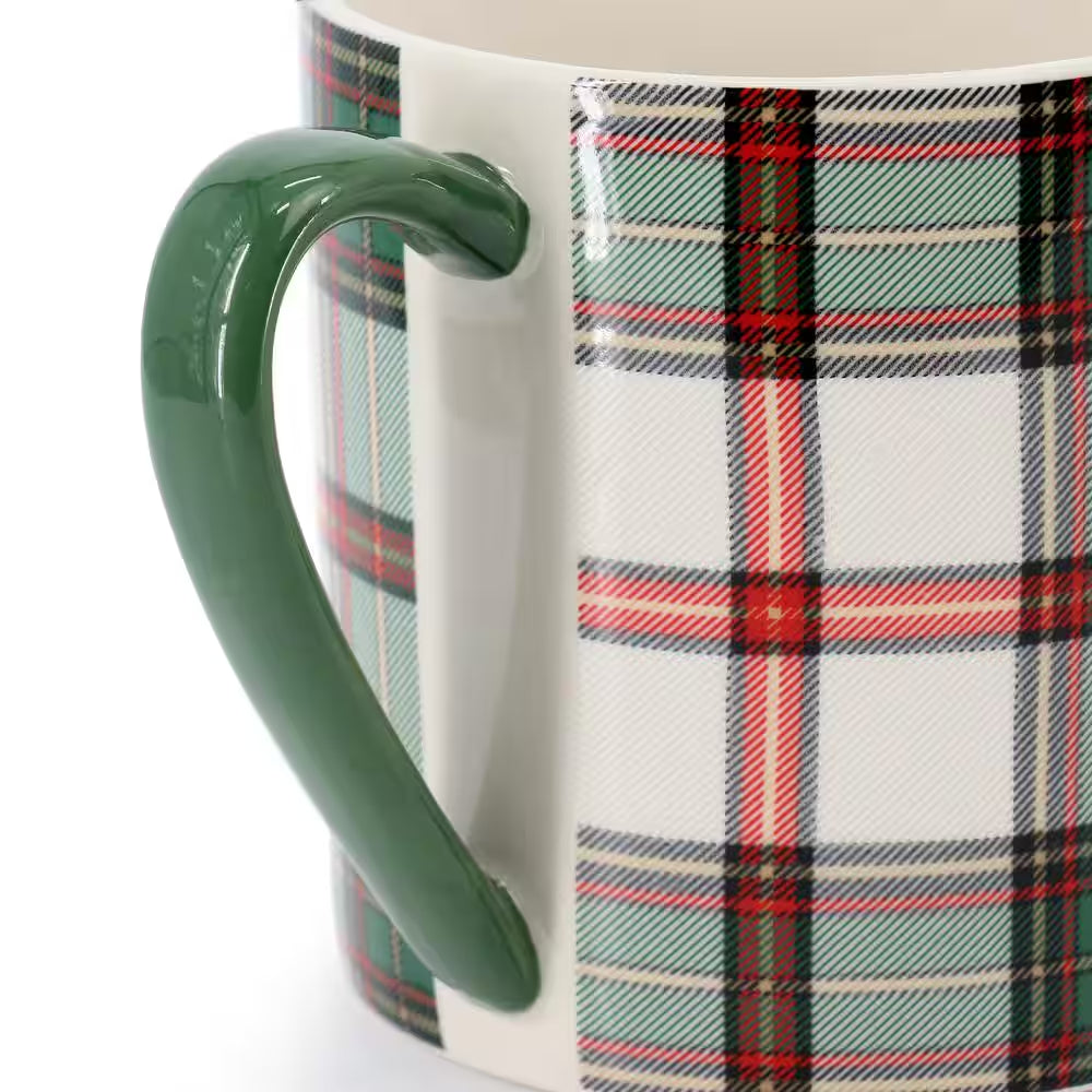 Martha Stewart Holiday Plaid 19 oz Mug - Green