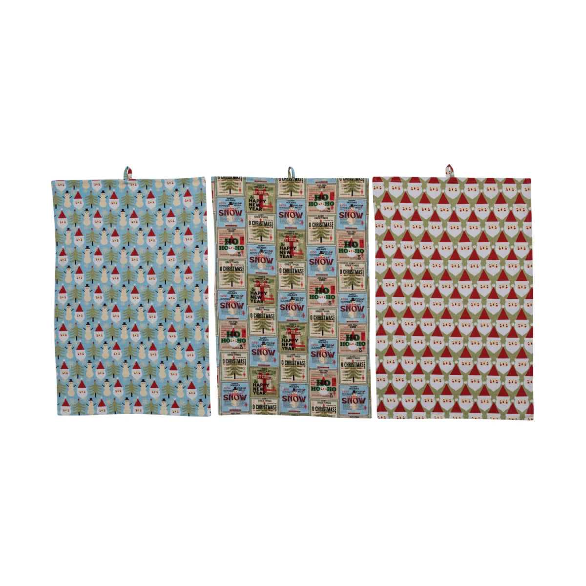 Creative Co-op 28" x 18" Printed Tea Towel (Set of 3) - Multicolor