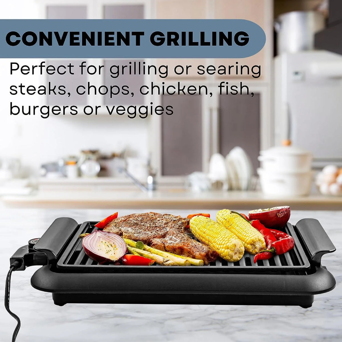Ovente GD1510NLB Electric Indoor Grill - Black