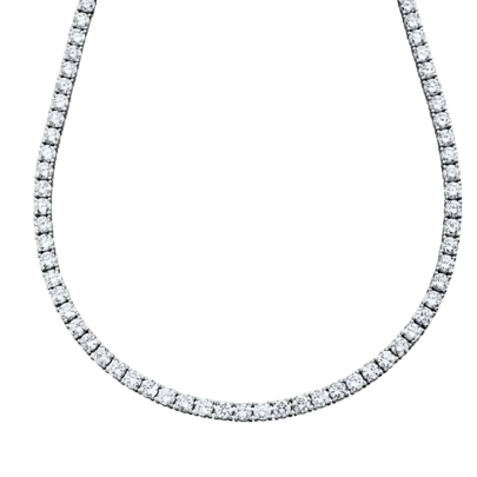 Crislu Women's 24 Carat Classic Tennis Necklace Brilliant Cubic Zirconia - Silver - Curacao