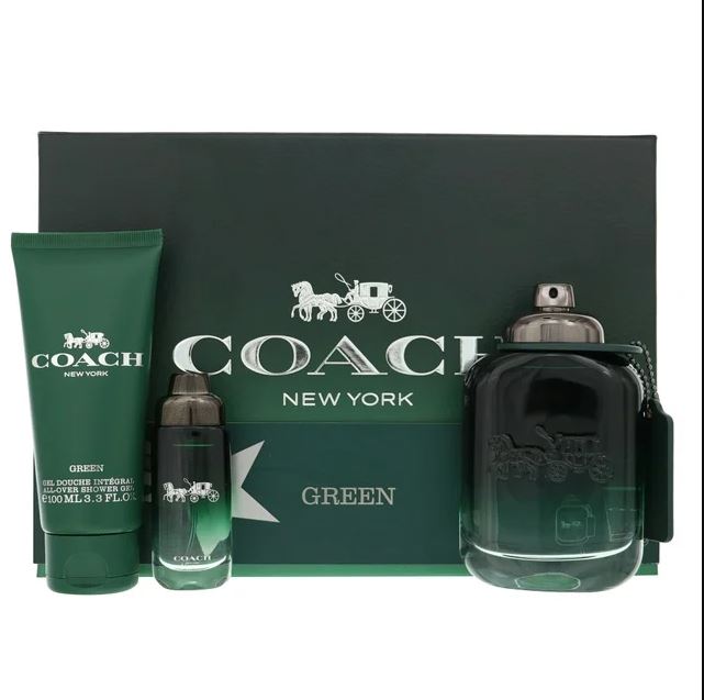 Coach Green Men's (3-Piece) Eau de Toilette Gift Set