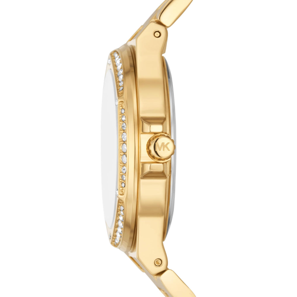 Michael Kors Lennox Pave Logo Women's 37mm Bracelet Watch - Gold-Tone