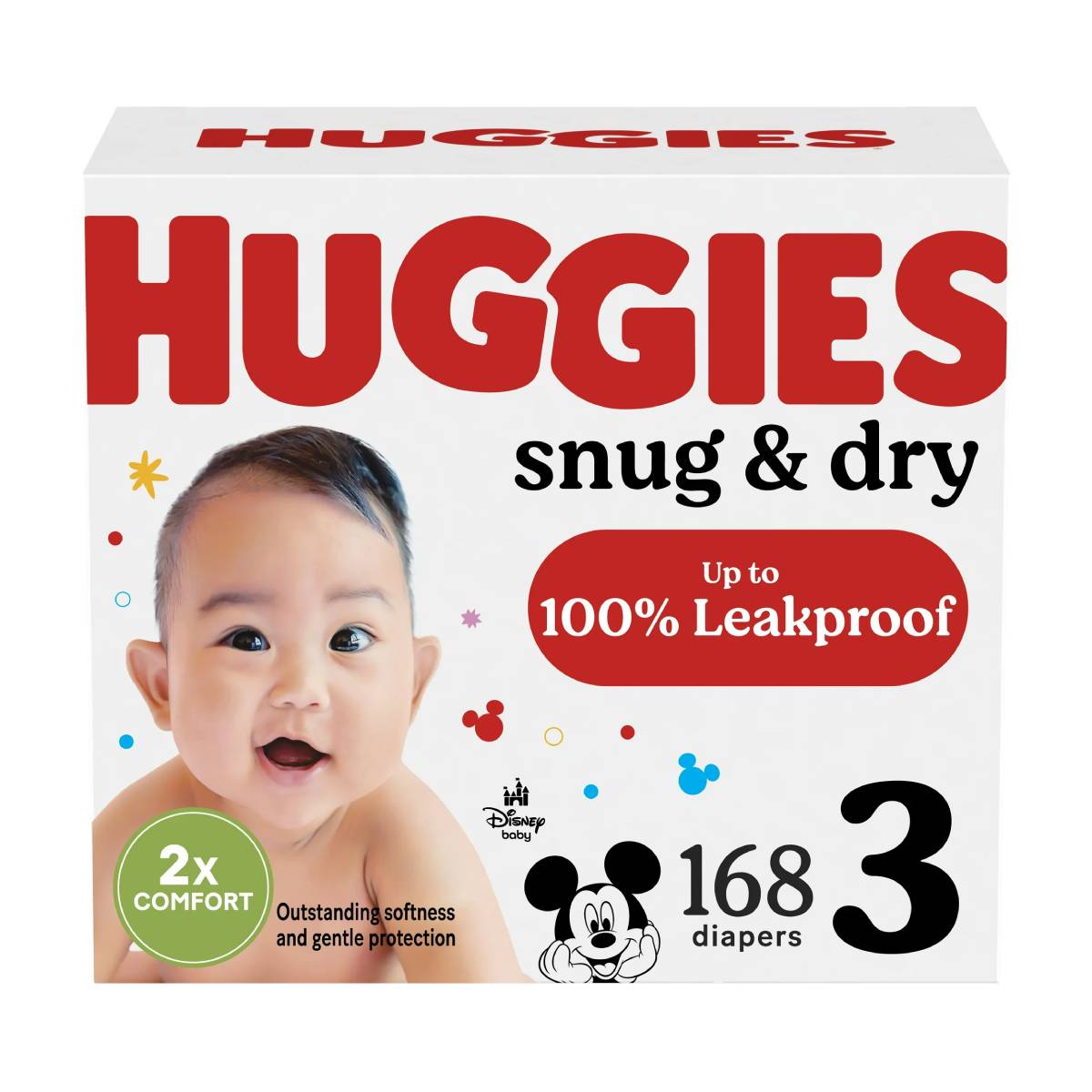 Huggies Snug and Dry Baby Diapers (Count 168) - Size 3