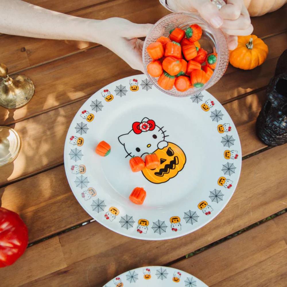 Sanrio Hello Kitty Pumpkin Boo 11" Ceramic Dinner Plate - White