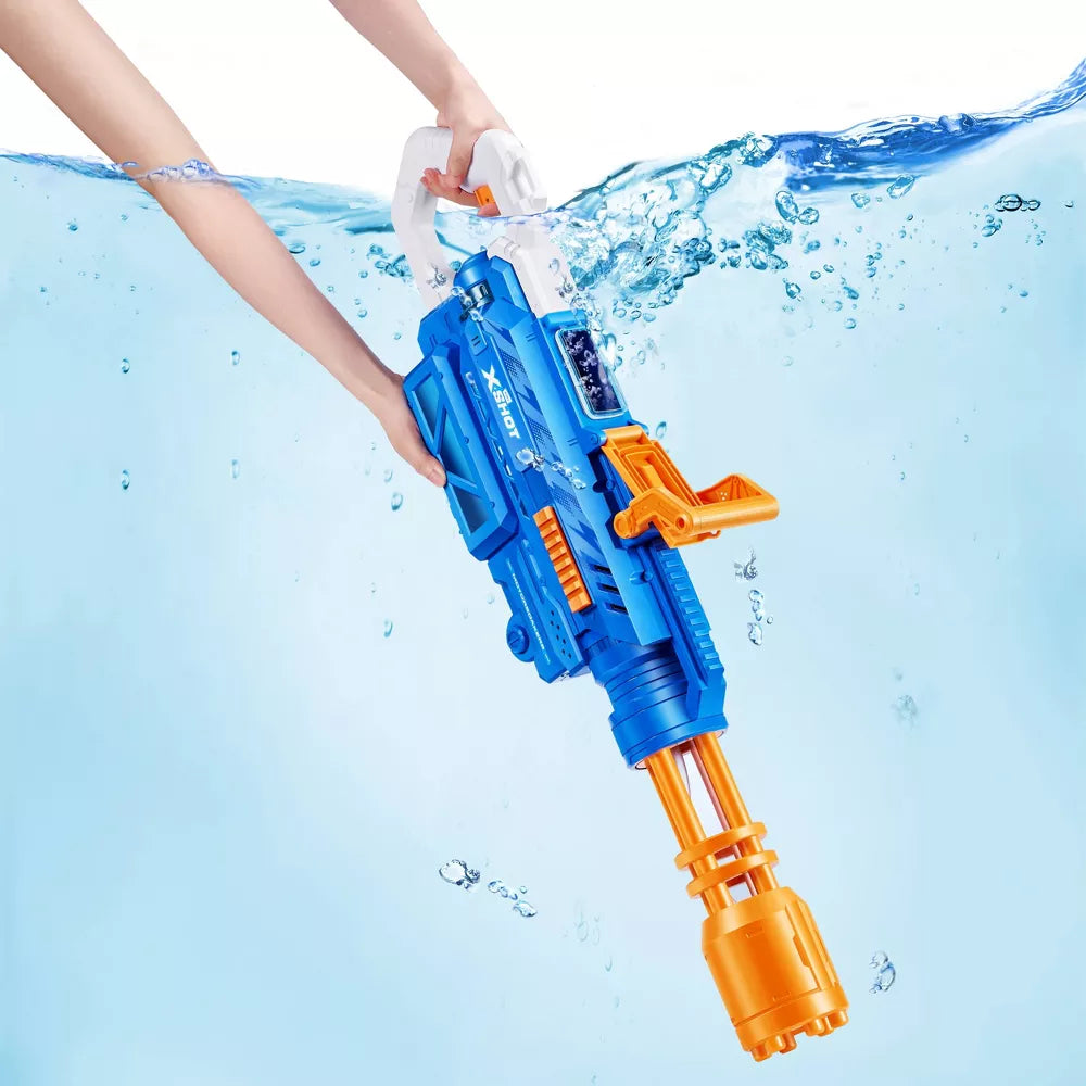 XShot Water Fast Fill S1- Large Gatling Motor Soaker - Blue/Orange