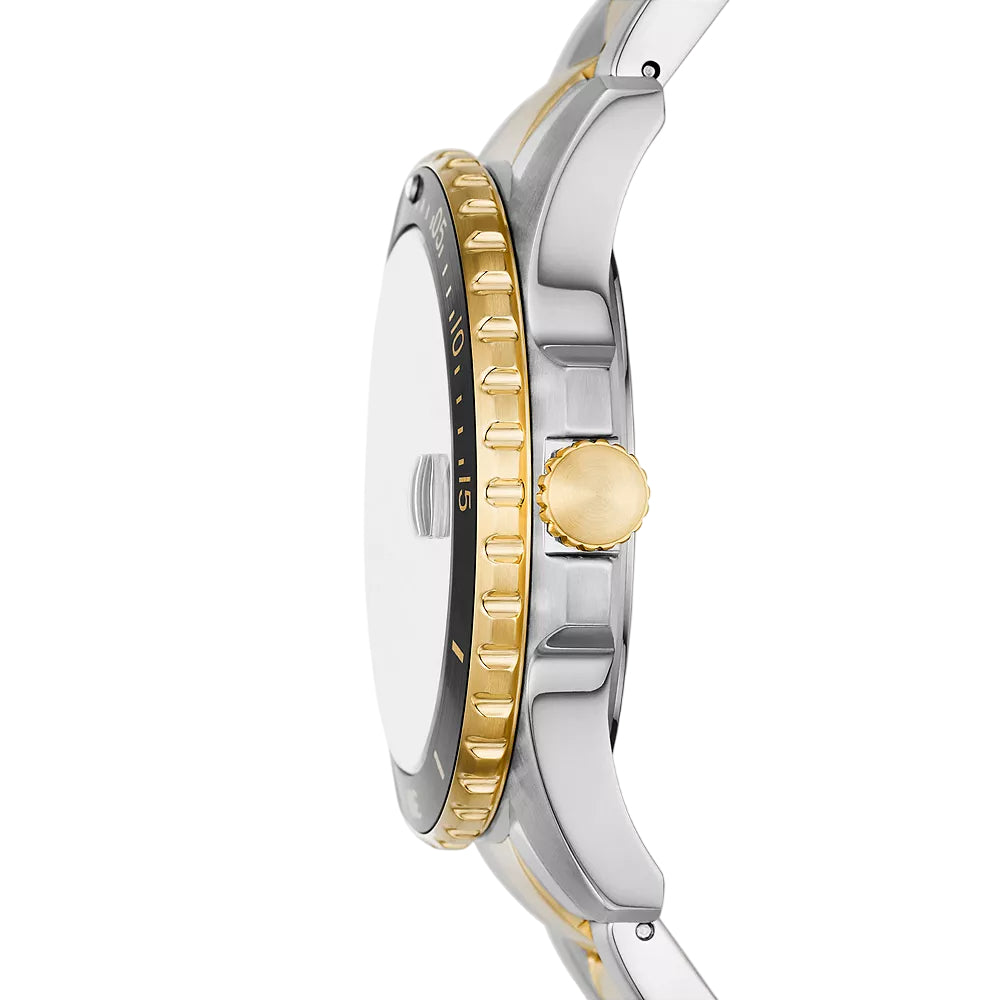 Fossil Blue Dive 42mm Two-Tone Bracelet Watch - Black Dial