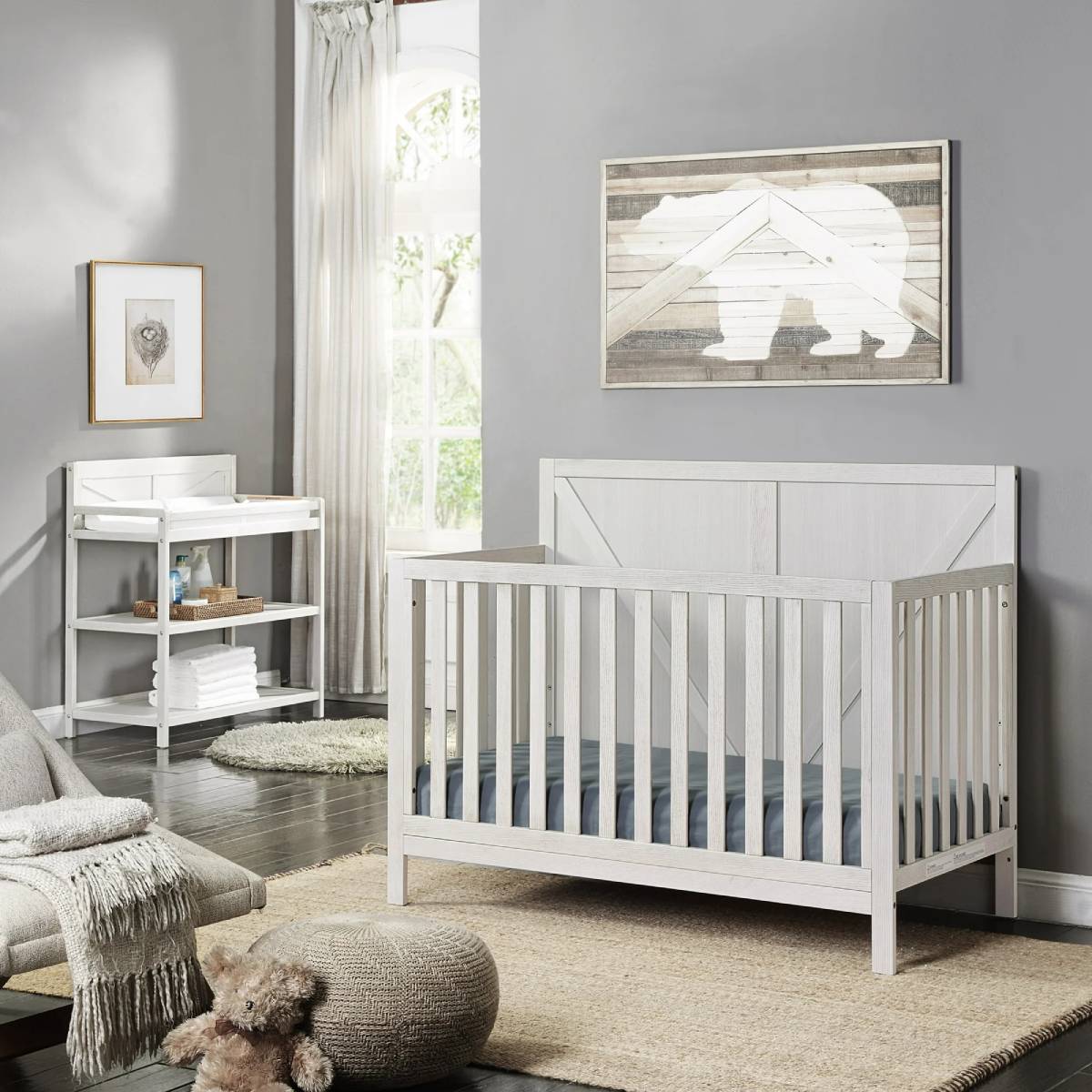 Suite Bebe Barnside 4-in-1 Convertible Crib - Washed Gray