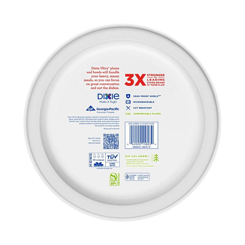 Dixie 10" Disposable Paper Plates (20-Count)
