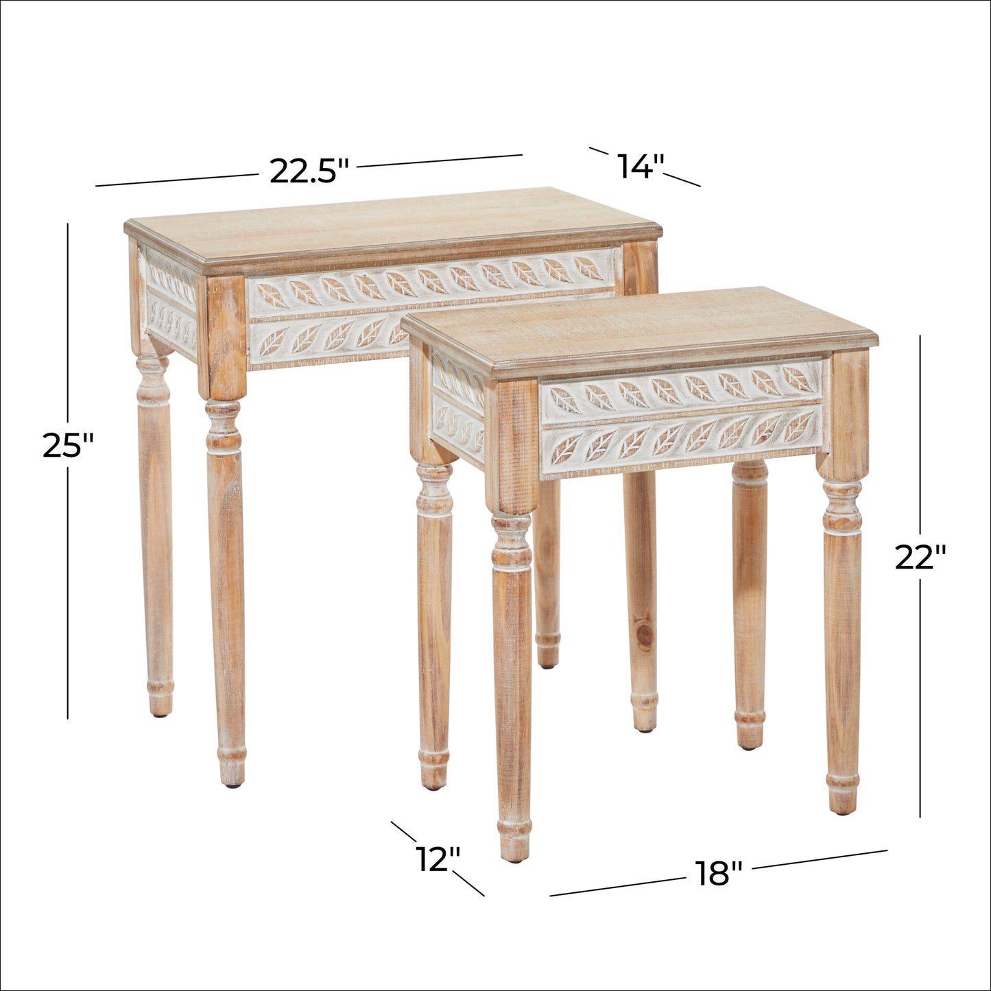 Farmhouse Accent Table Set of 2 by UMA Enterprises