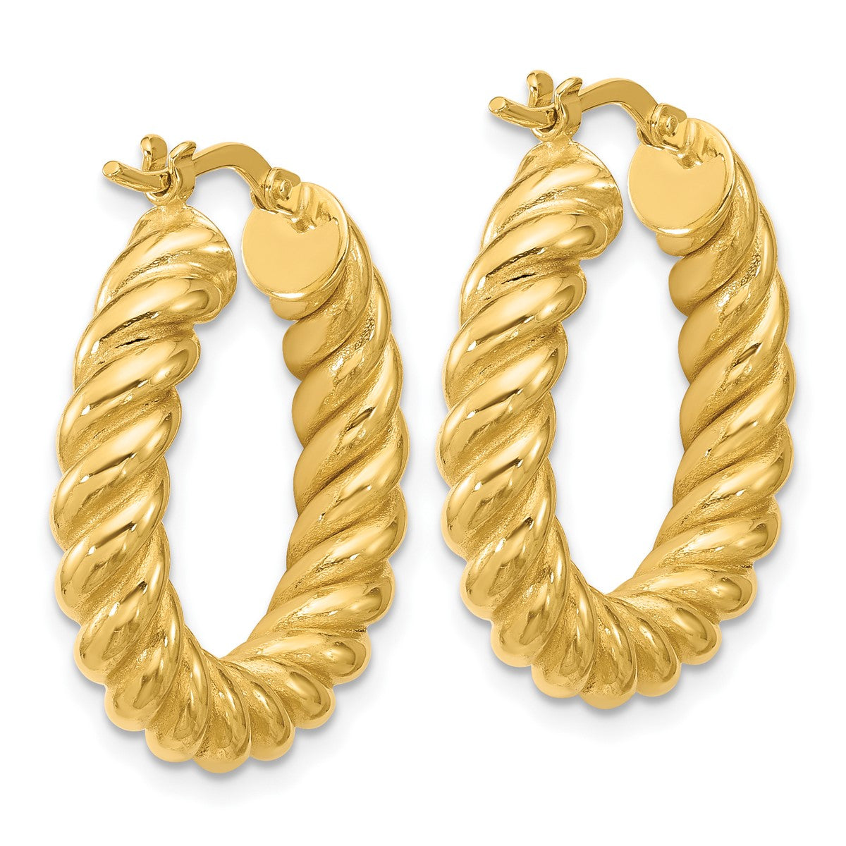 14K Leslie's Women's 5mm Twisted Hoop Earrings in 14K Yellow Gold