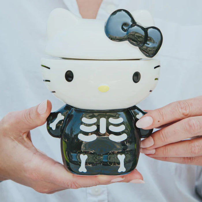 Sanrio Hello Kitty Skeleton 6" Ceramic Snack Jar - Black/White